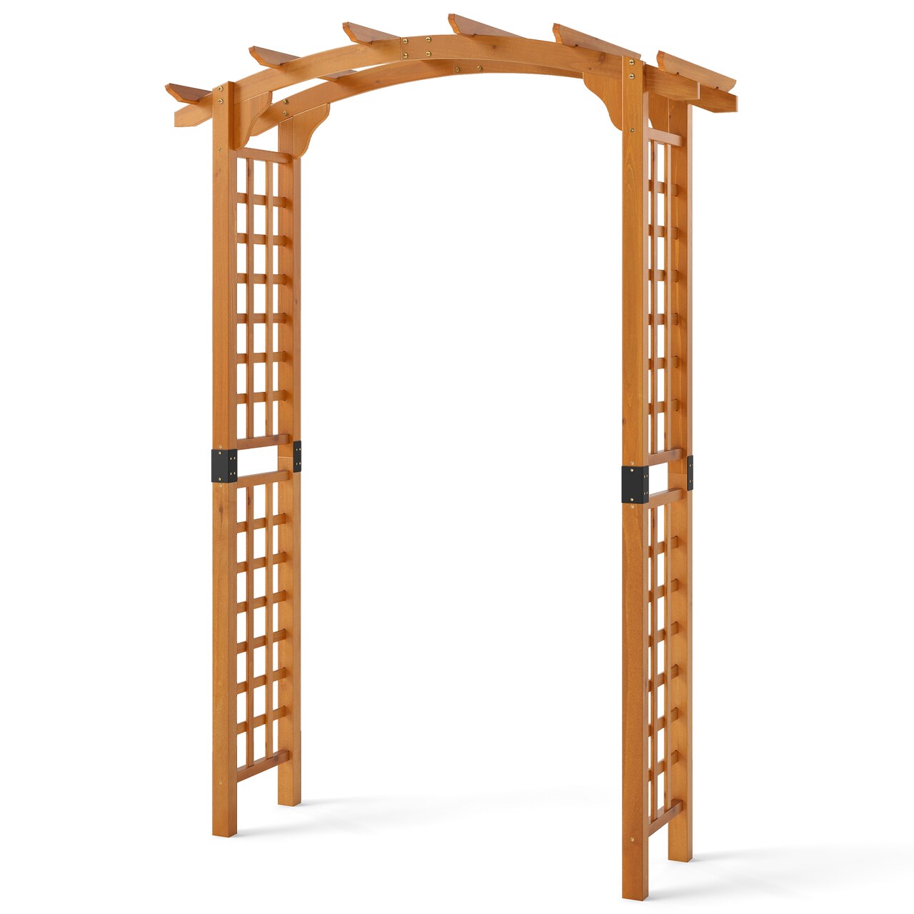 Feet Garden Arch Wooden Arbor Outdoor Wood Trellis for Climbing Plants